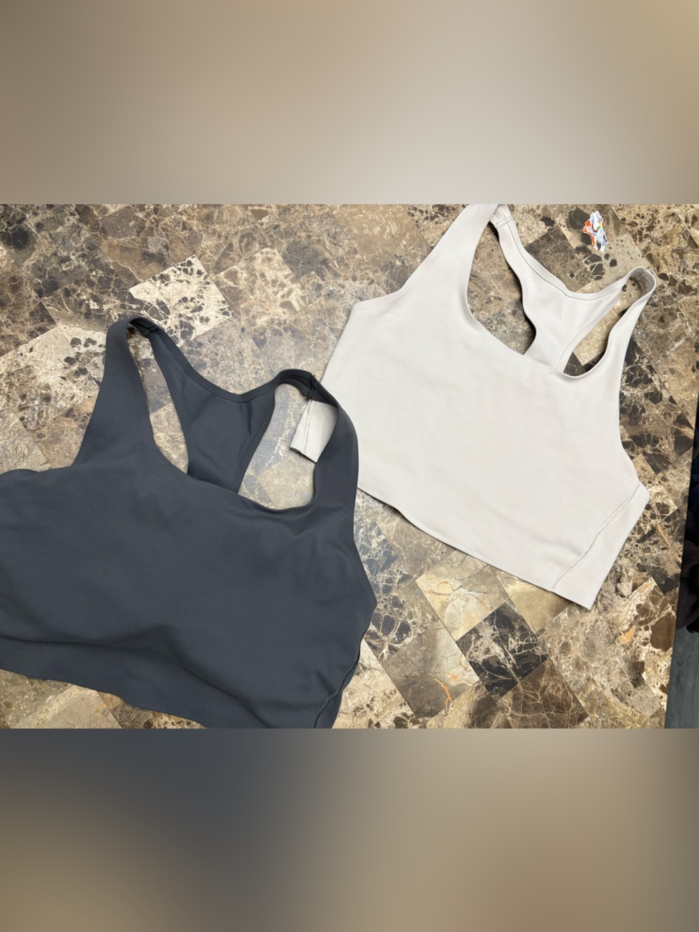 Uniqlo bundles of 2 Women’s Sports Bras in Black and Light Gray large